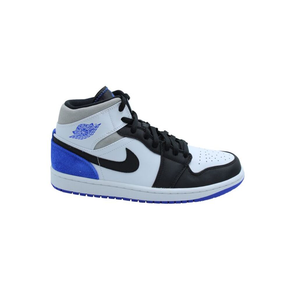Nike Air Jordan 1 Mid SE in White Hyper and Royal Black Leather